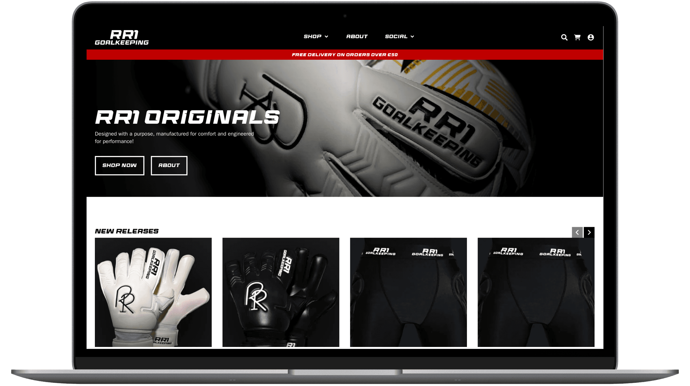 RR1 Goalkeeping ecommerce Shop